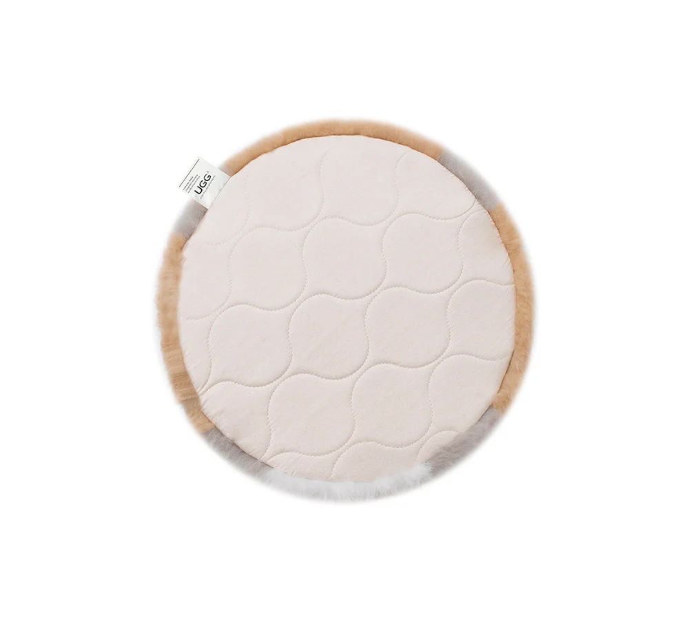 Round Australian Sheepskin Wool Cushion - Image 4