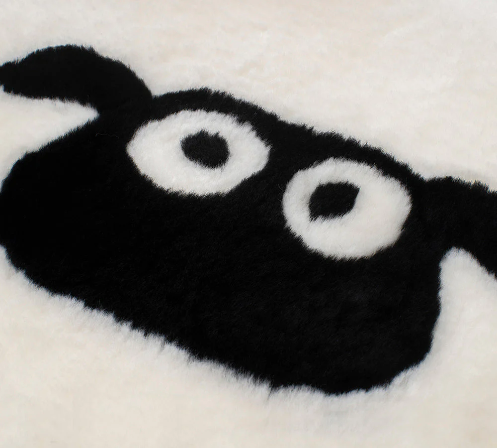 Round Australian Sheepskin Wool Cushion - Image 9