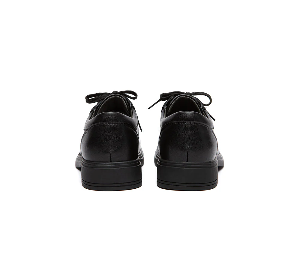 Senior Black Leather Lace Up School Shoes - Image 6