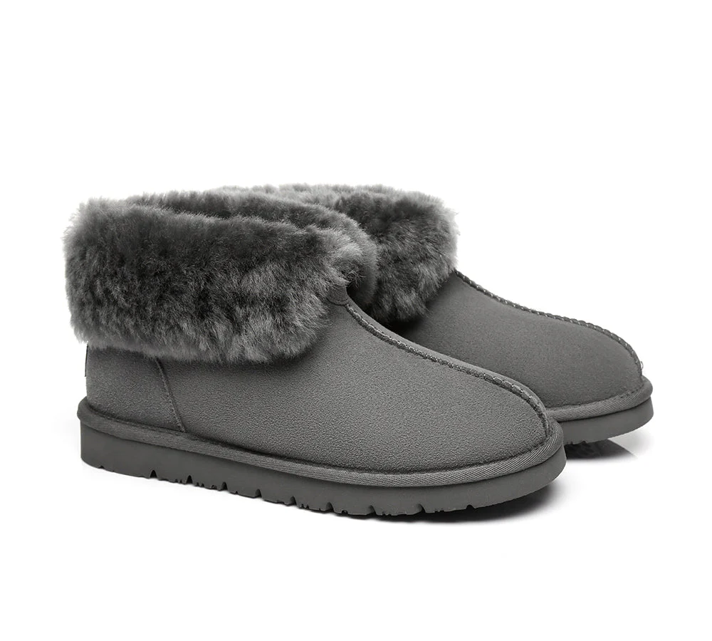 Slippers, Australia Premium Double Face Sheepskin,Unisex Ankle Collar Slipper Mallow - Image 10