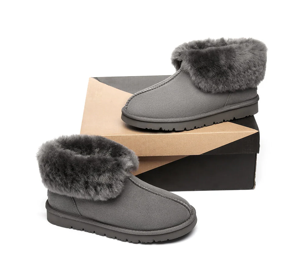 Slippers, Australia Premium Double Face Sheepskin,Unisex Ankle Collar Slipper Mallow - Image 12