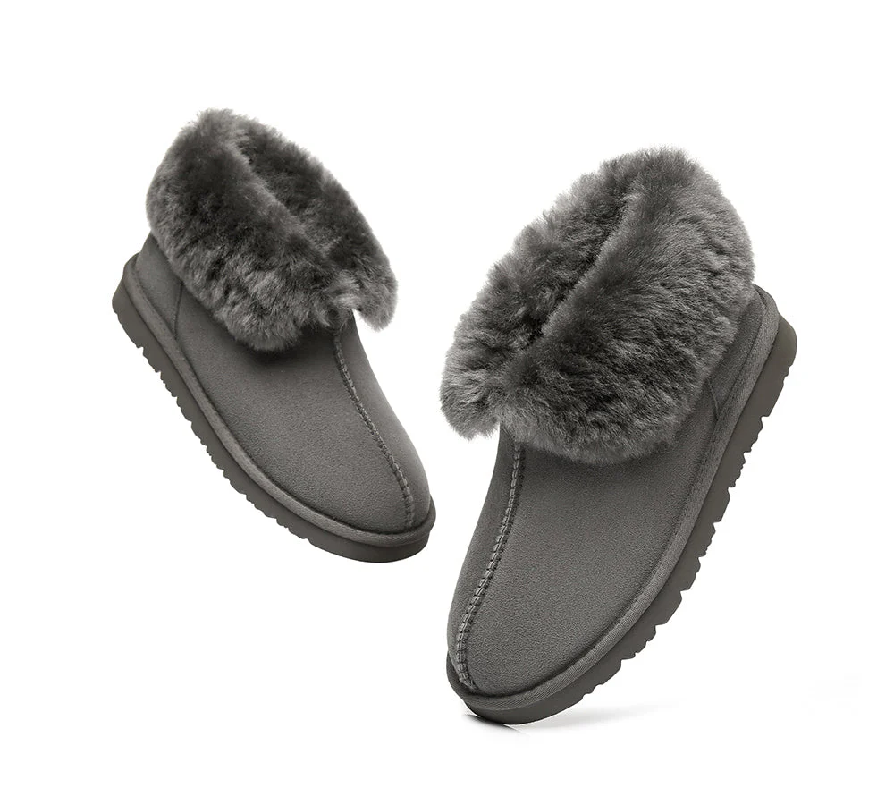 Slippers, Australia Premium Double Face Sheepskin,Unisex Ankle Collar Slipper Mallow - Image 13