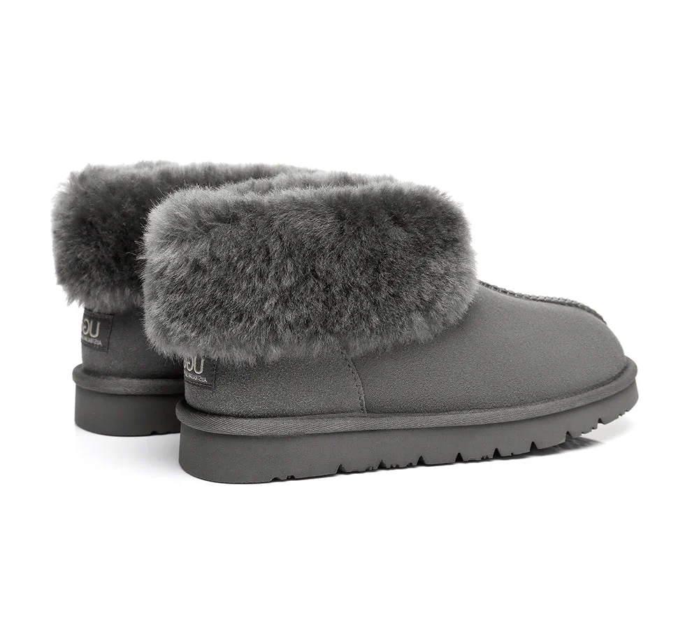 Slippers, Australia Premium Double Face Sheepskin,Unisex Ankle Collar Slipper Mallow - Image 15