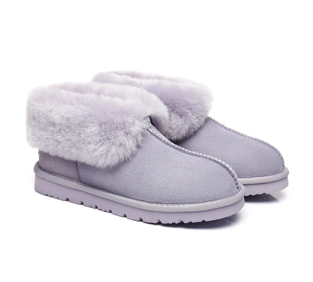 Slippers, Australia Premium Double Face Sheepskin,Unisex Ankle Collar Slipper Mallow - Image 17