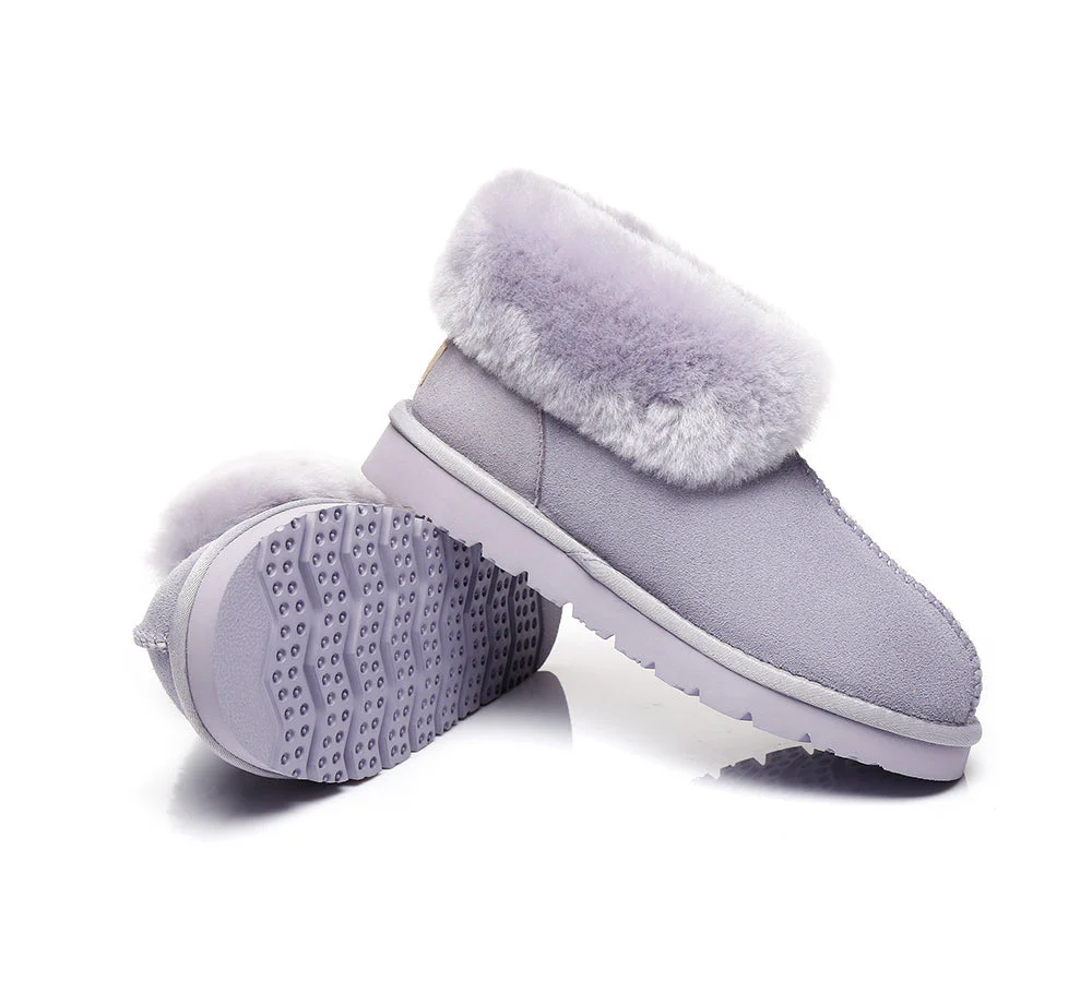 Slippers, Australia Premium Double Face Sheepskin,Unisex Ankle Collar Slipper Mallow - Image 18