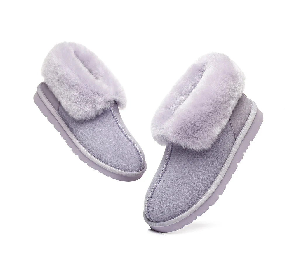 Slippers, Australia Premium Double Face Sheepskin,Unisex Ankle Collar Slipper Mallow - Image 20