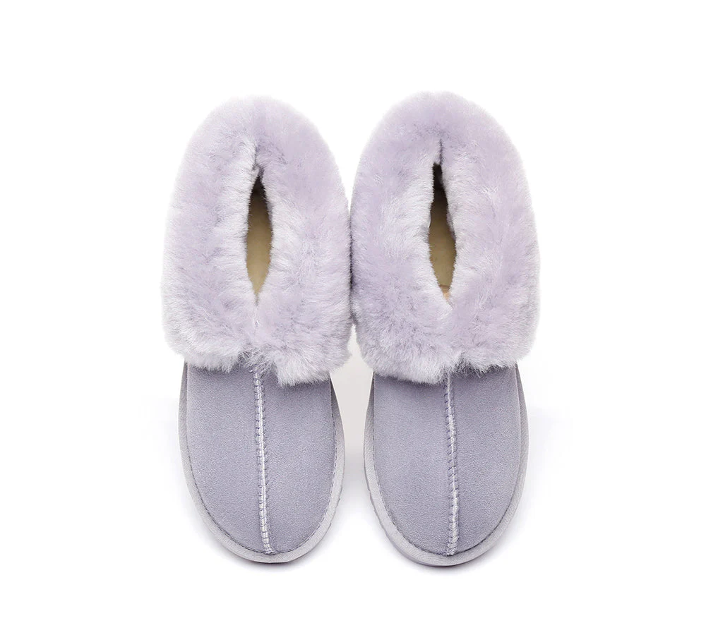 Slippers, Australia Premium Double Face Sheepskin,Unisex Ankle Collar Slipper Mallow - Image 21