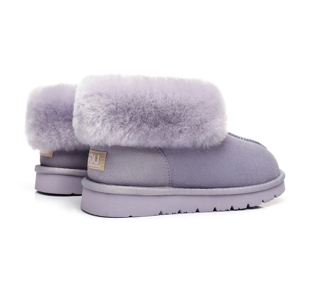Slippers, Australia Premium Double Face Sheepskin,Unisex Ankle Collar Slipper Mallow - Image 22