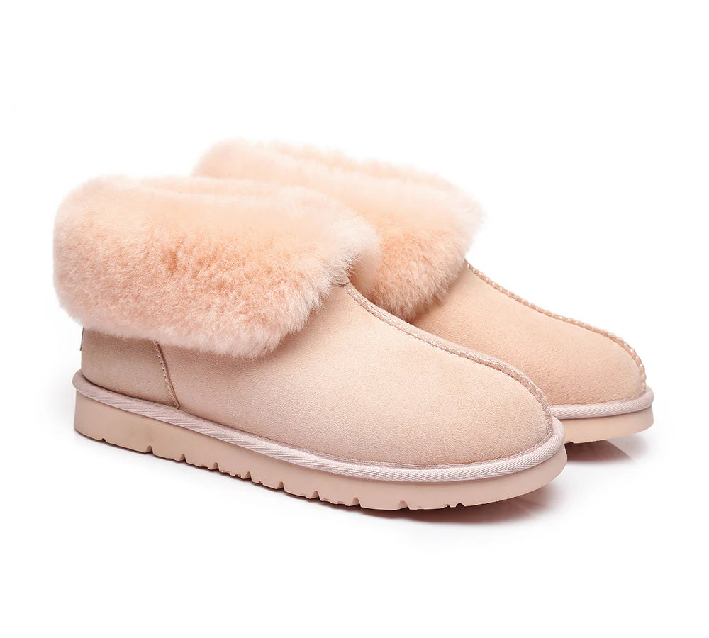 Slippers, Australia Premium Double Face Sheepskin,Unisex Ankle Collar Slipper Mallow - Image 24