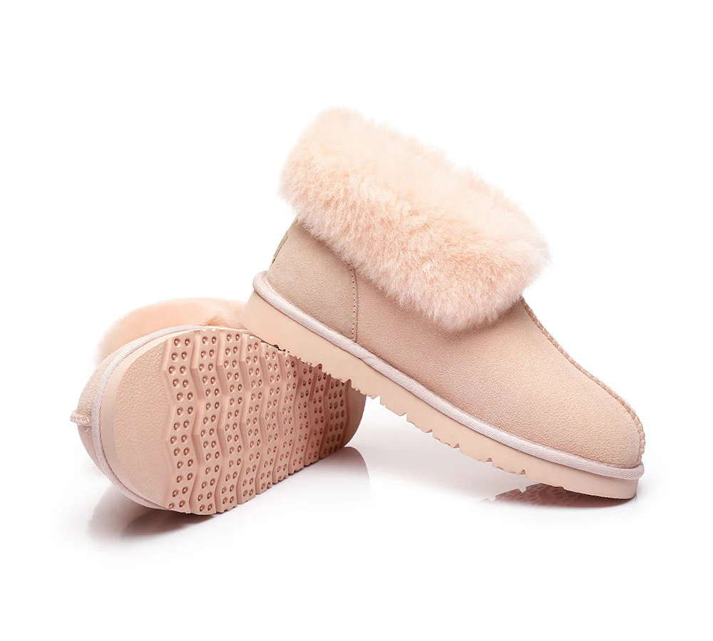 Slippers, Australia Premium Double Face Sheepskin,Unisex Ankle Collar Slipper Mallow - Image 25