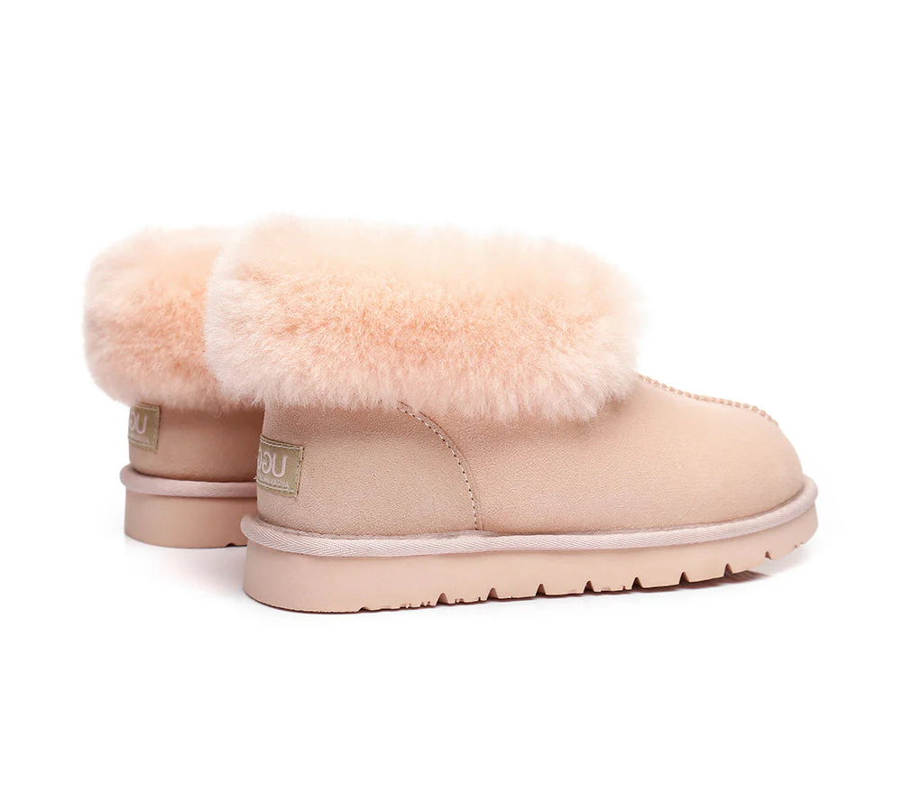 Slippers, Australia Premium Double Face Sheepskin,Unisex Ankle Collar Slipper Mallow - Image 29