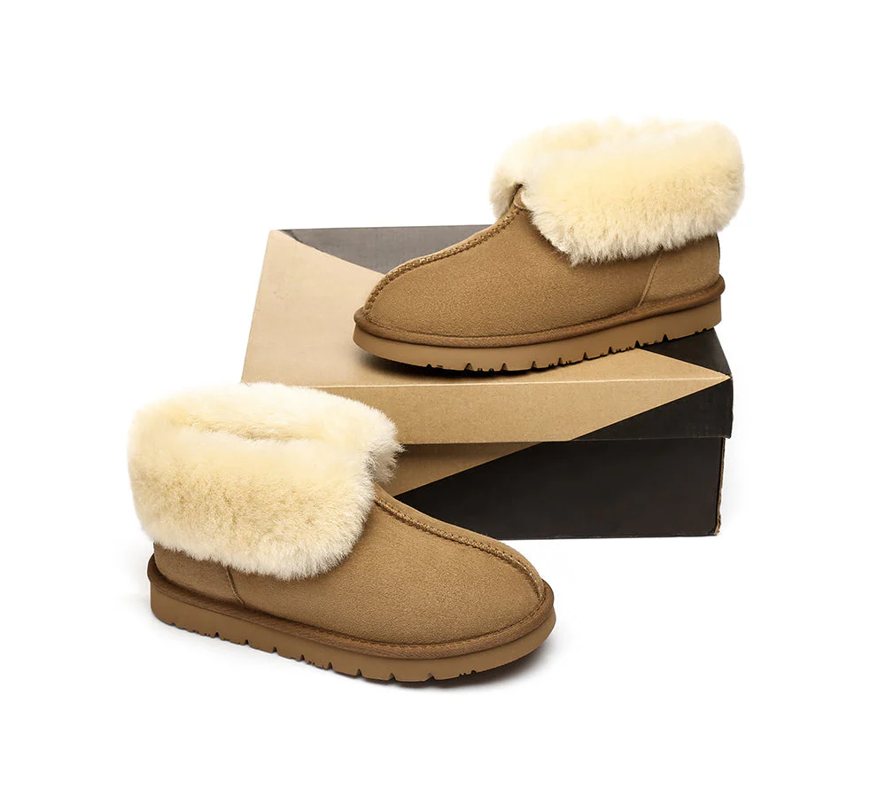 Slippers, Australia Premium Double Face Sheepskin,Unisex Ankle Collar Slipper Mallow - Image 5