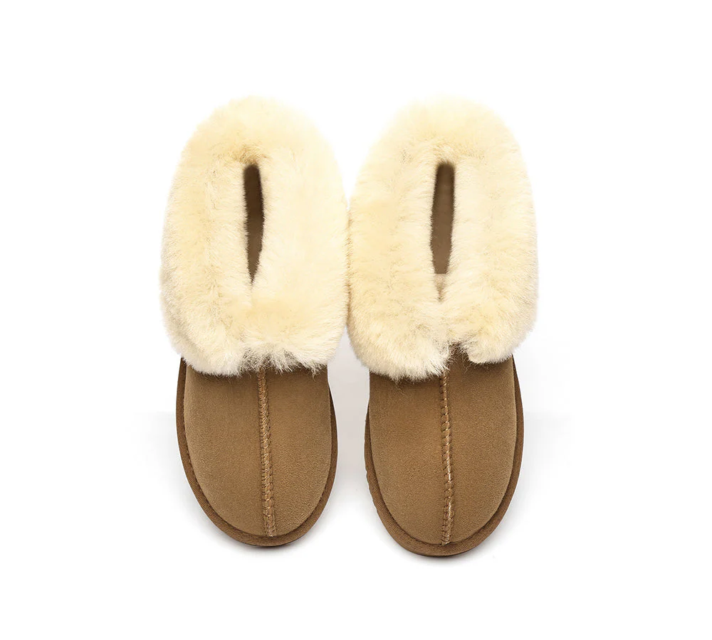 Slippers, Australia Premium Double Face Sheepskin,Unisex Ankle Collar Slipper Mallow - Image 7