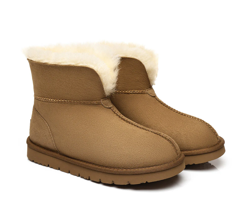 Slippers, Australia Premium Double Face Sheepskin,Unisex Ankle Collar Slipper Mallow - Image 9