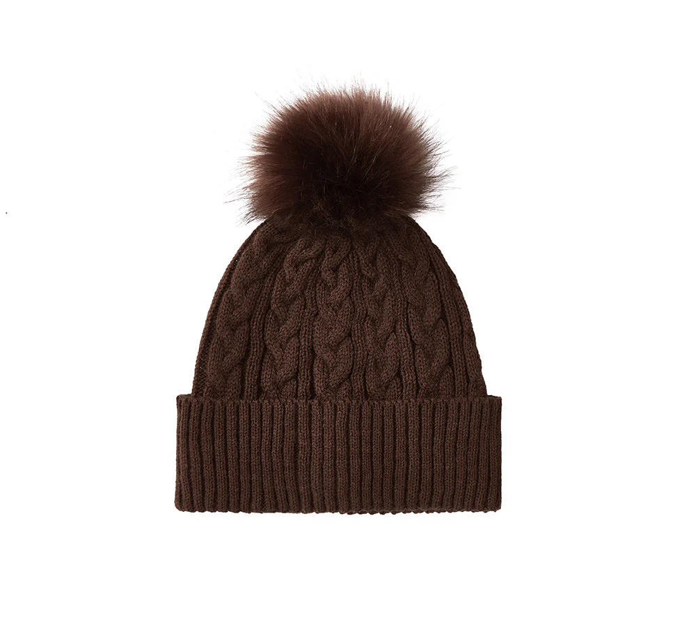Soft Wool Blend Pom Pom Beanie Conira Hat - Image 10