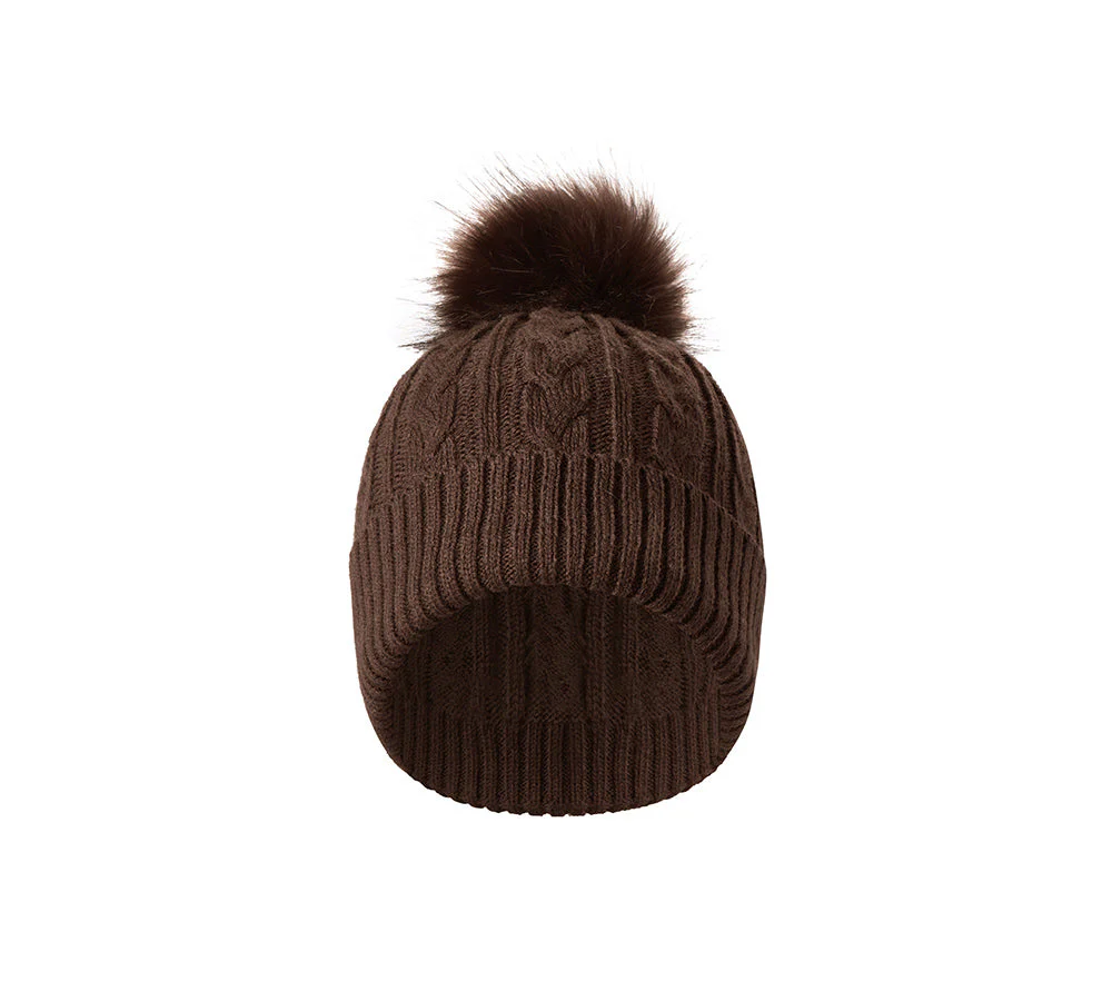 Soft Wool Blend Pom Pom Beanie Conira Hat - Image 14