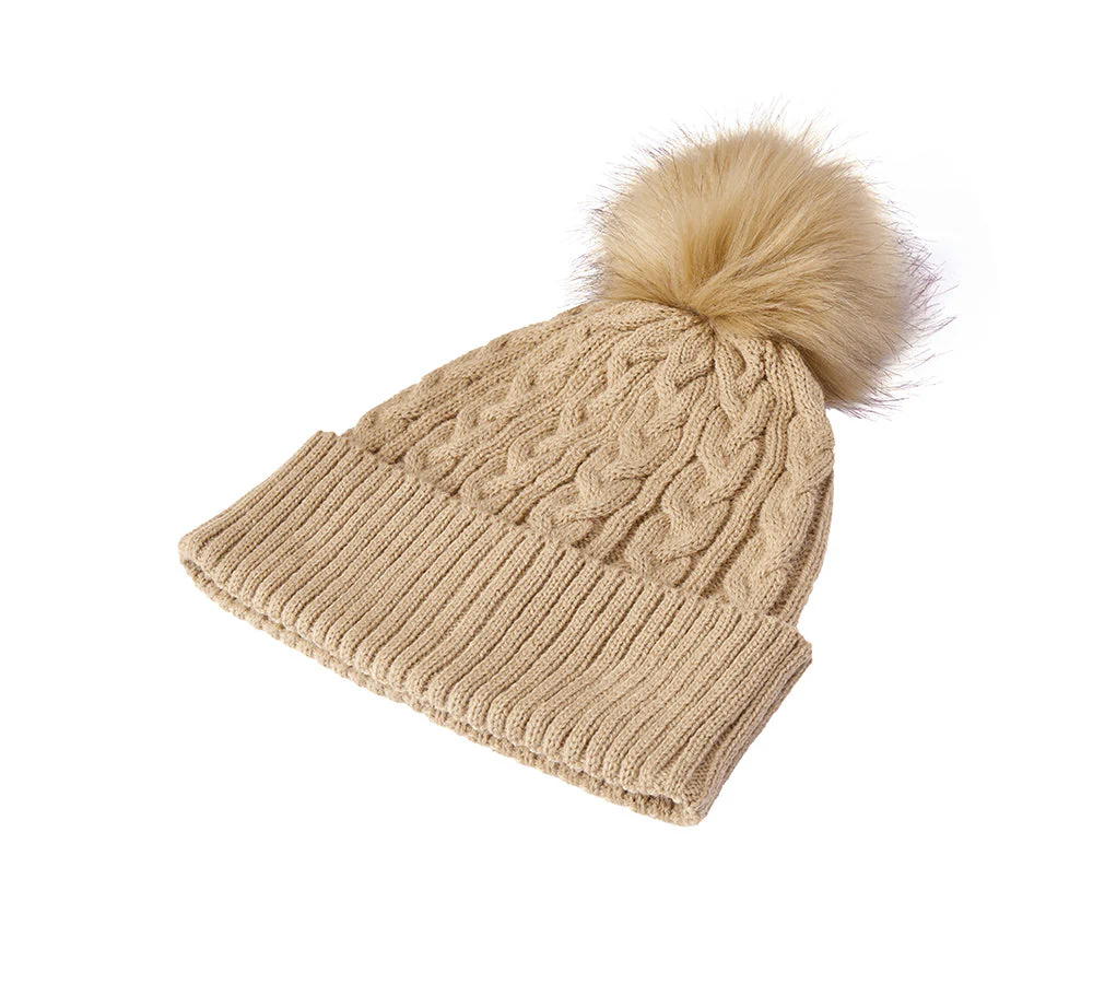 Soft Wool Blend Pom Pom Beanie Conira Hat - Image 3