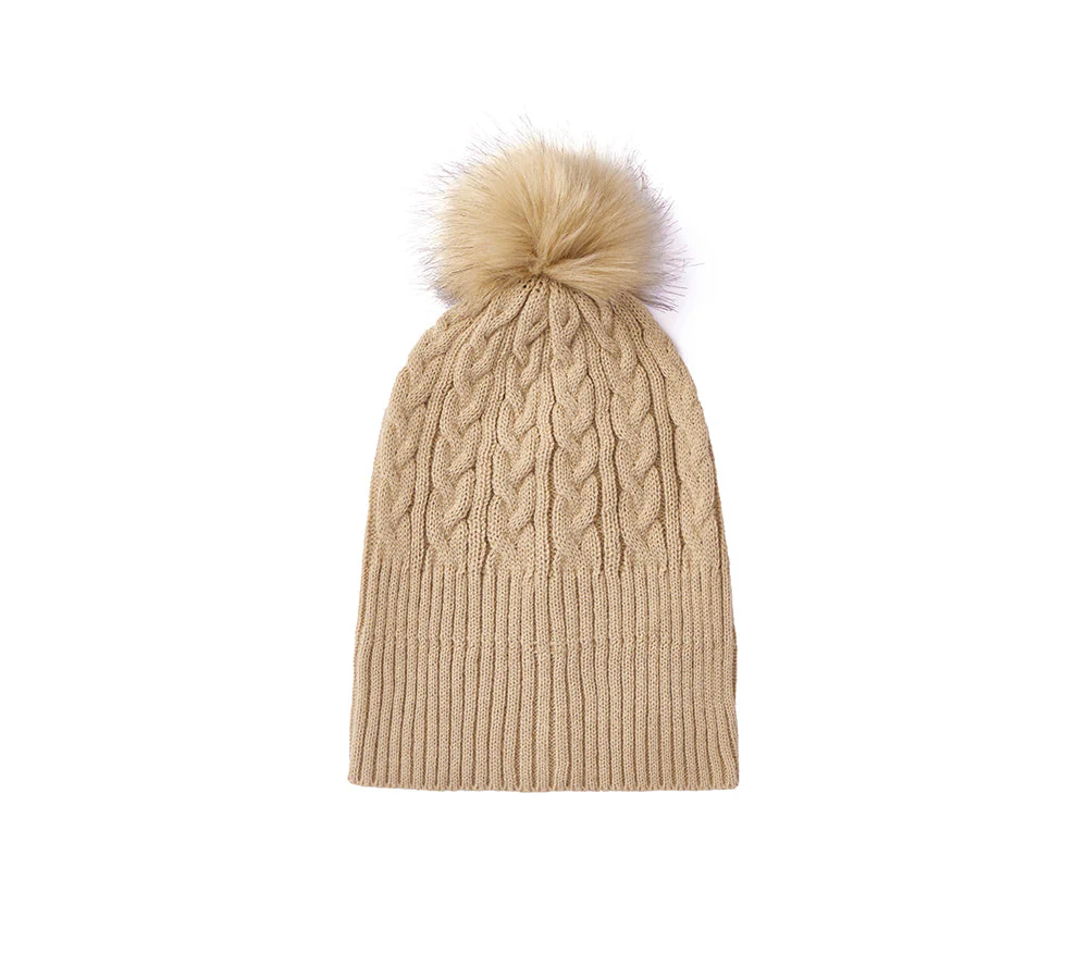 Soft Wool Blend Pom Pom Beanie Conira Hat - Image 4