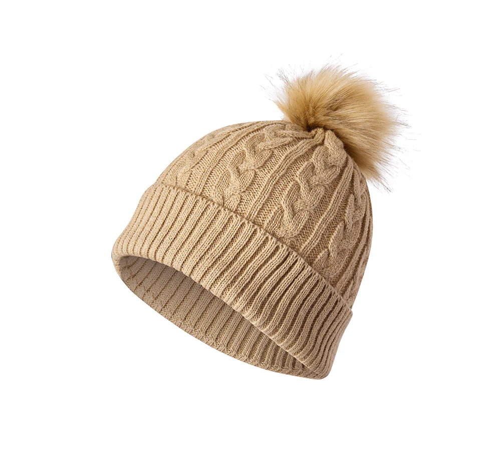 Soft Wool Blend Pom Pom Beanie Conira Hat - Image 5