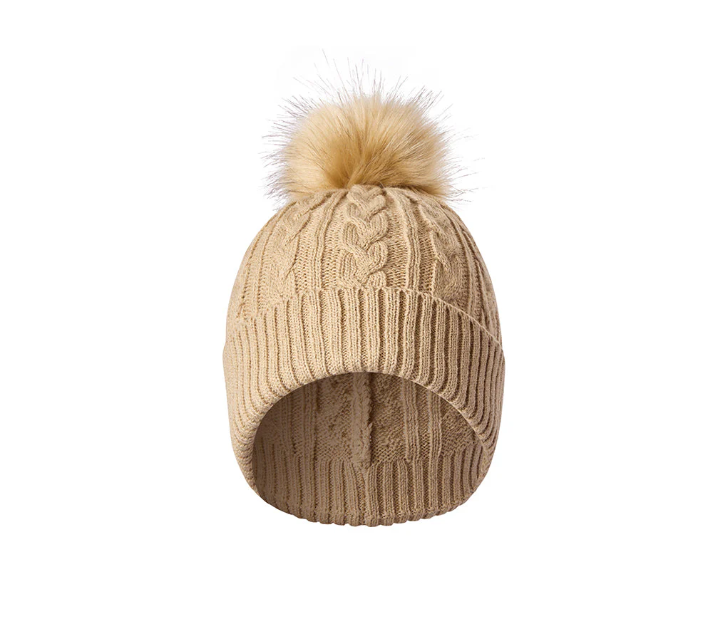 Soft Wool Blend Pom Pom Beanie Conira Hat - Image 6
