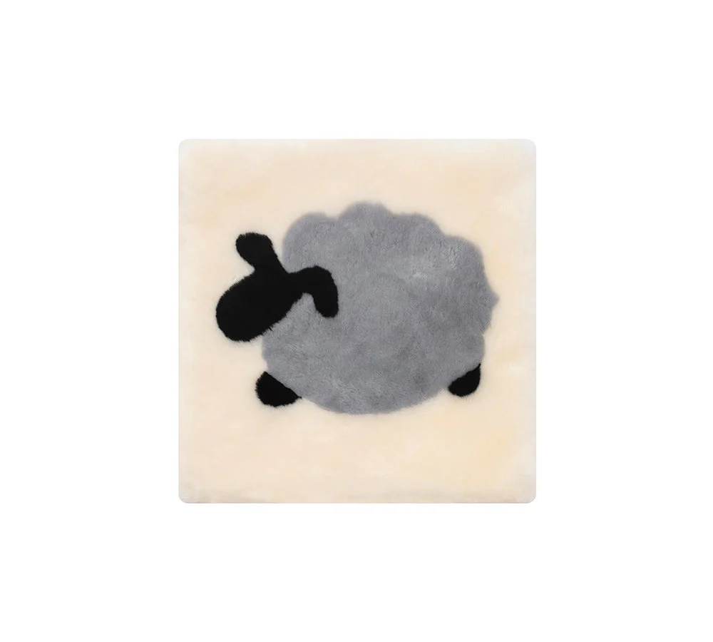 Square Australian Sheepskin Wool Cushion - Image 14