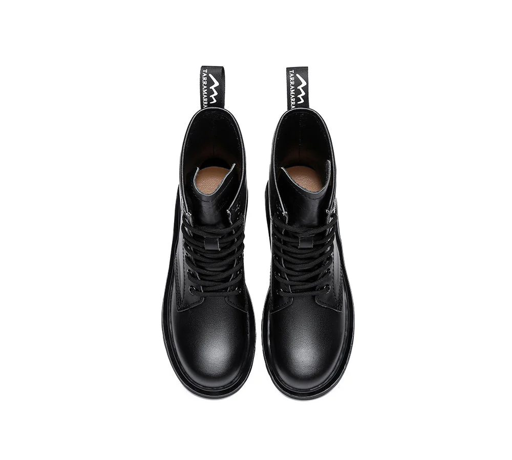 Women Leather Boots Hi Lift Platform Lace Up Boots Simona - Image 5