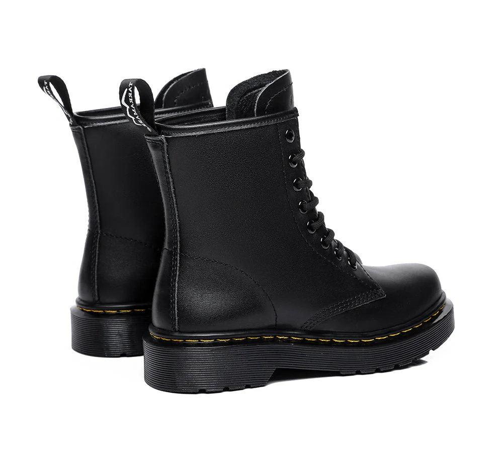 Women Leather Boots Hi Lift Platform Lace Up Boots Simona - Image 6