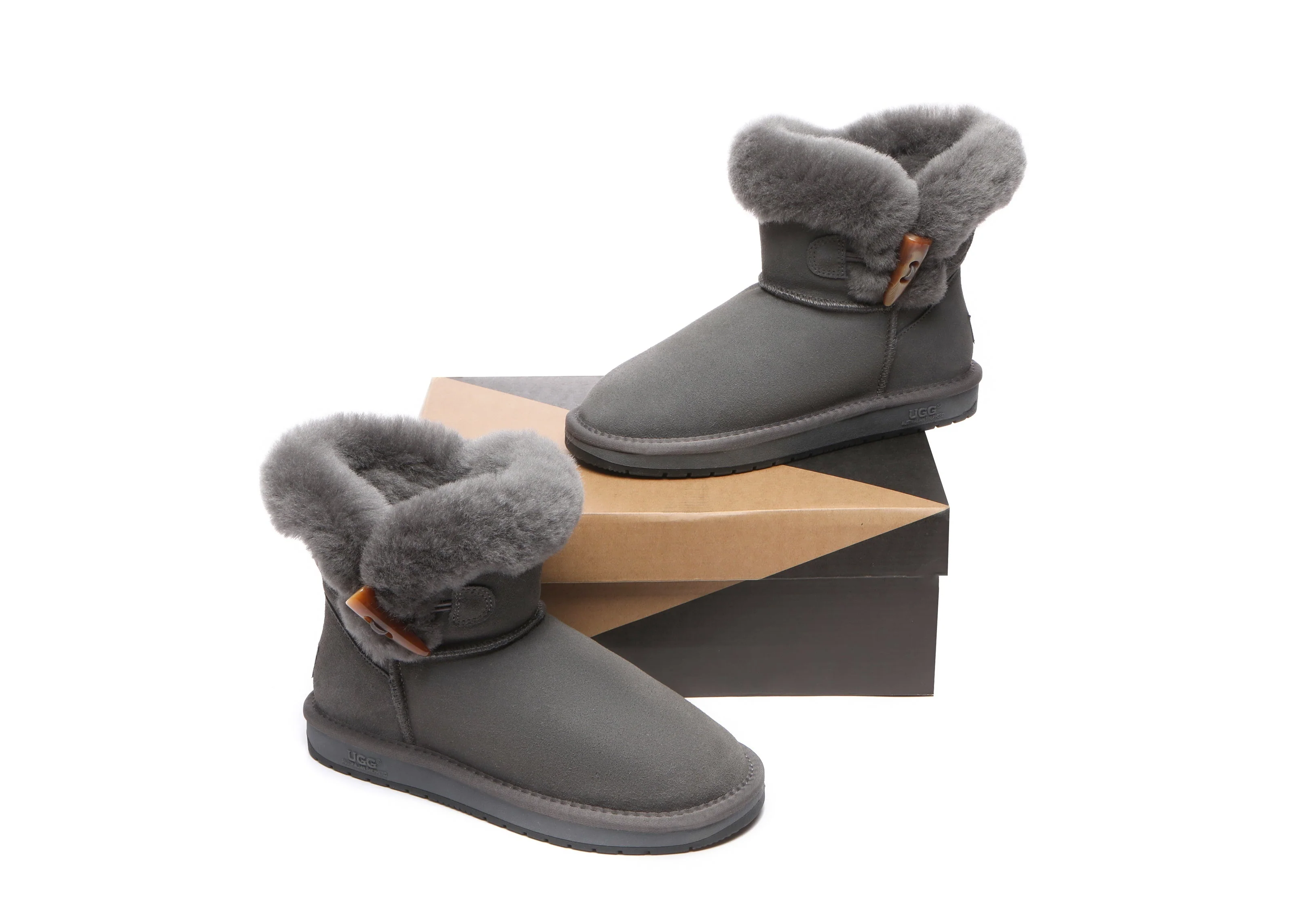 Tiara Fluffy Top Women Mini UGG Boots - Image 11