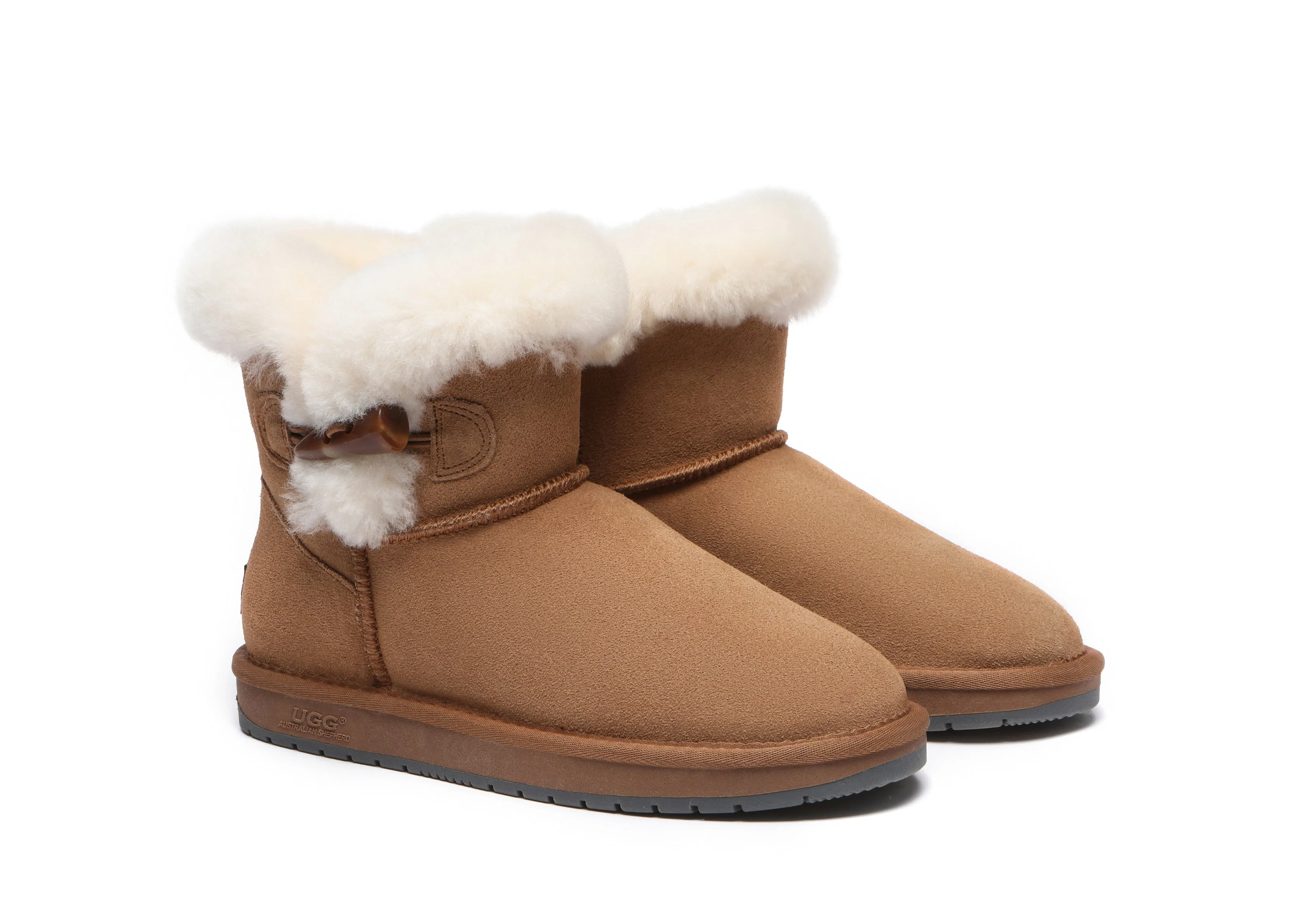 Tiara Fluffy Top Women Mini UGG Boots - Image 3