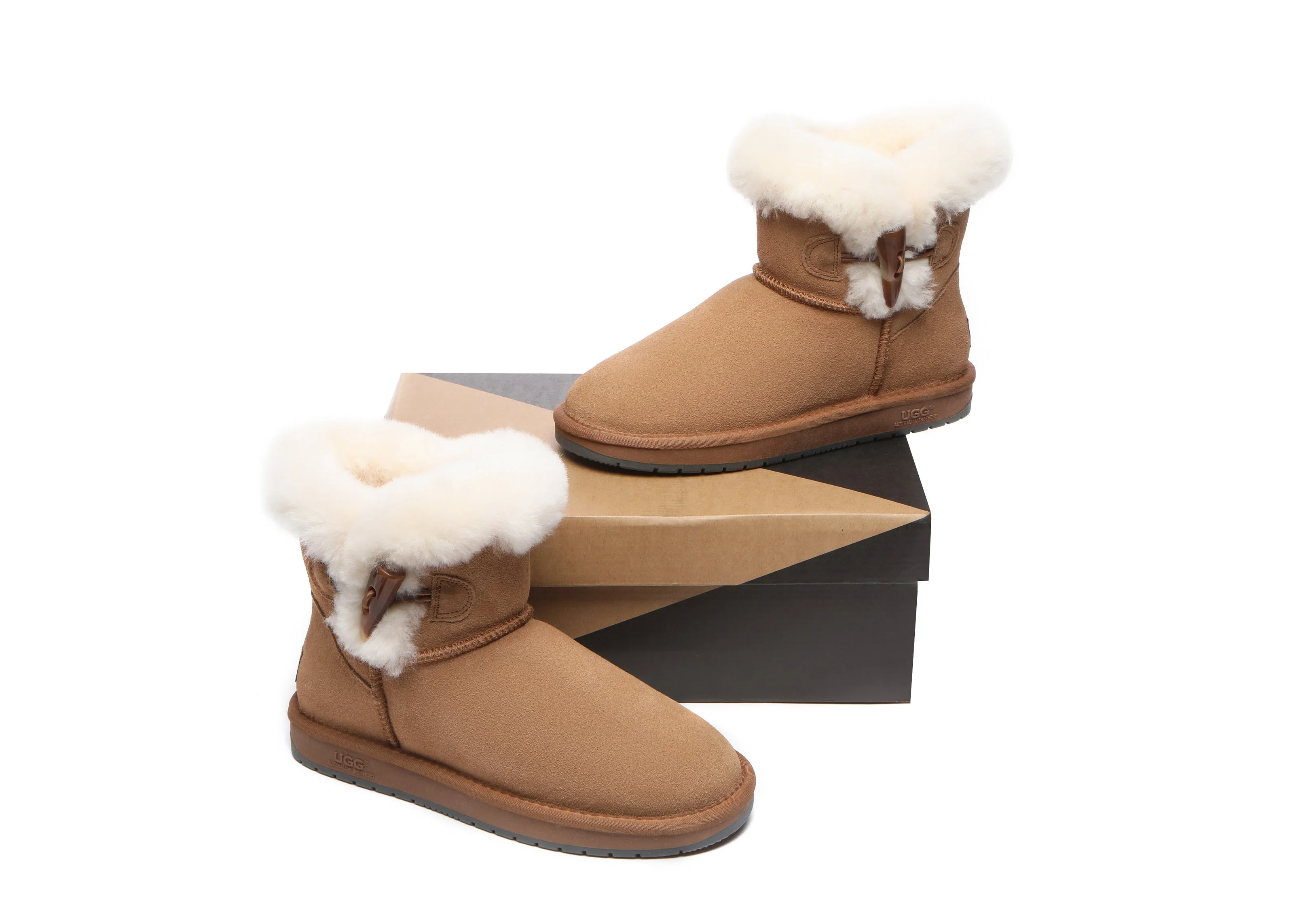 Tiara Fluffy Top Women Mini UGG Boots - Image 5