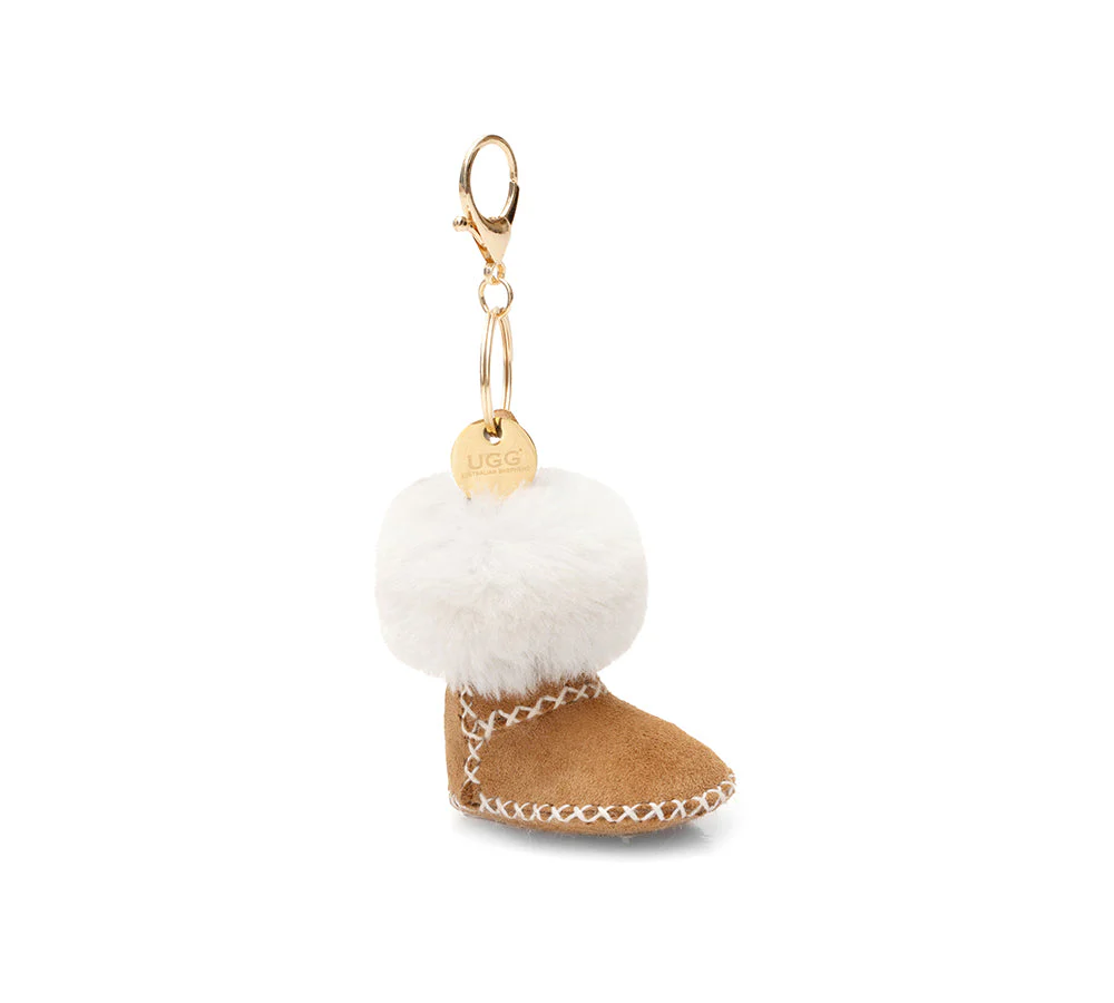 UGG Boot Fluffy Sheepskin Wool Keyring Boris - Image 4