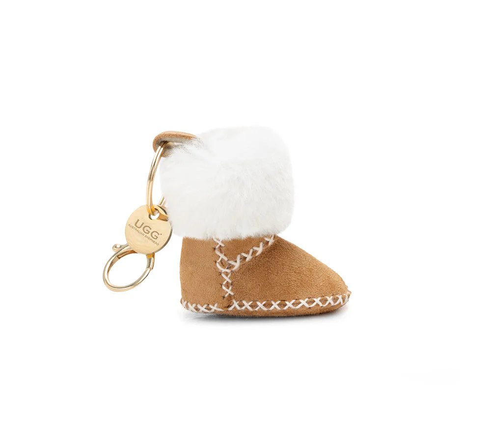 UGG Boot Fluffy Sheepskin Wool Keyring Boris - Image 5