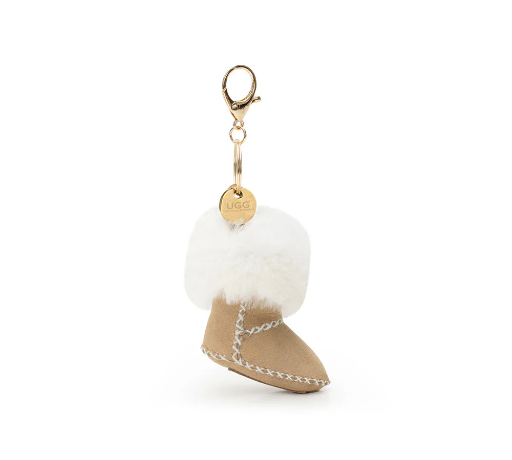 UGG Boot Fluffy Sheepskin Wool Keyring Boris - Image 9
