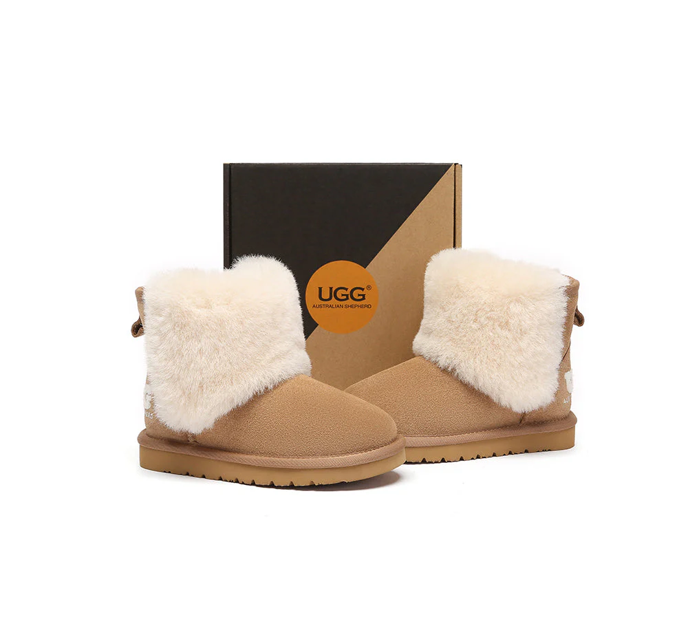 UGG Boots Kids Sheepskin Wool Collar Bambi - Image 3