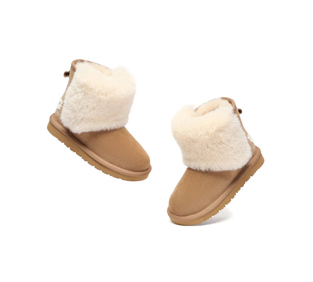 UGG Boots Kids Sheepskin Wool Collar Bambi - Image 4