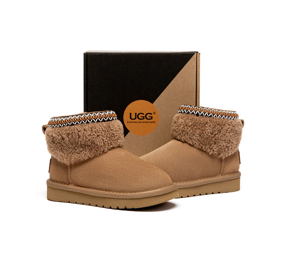 UGG Boots Kids Sheepskin Wool Collar Brunel - Image 3