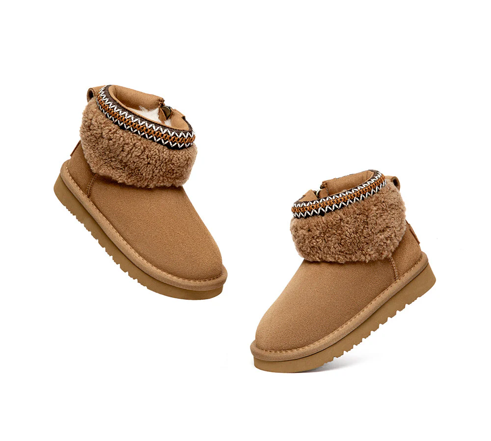 UGG Boots Kids Sheepskin Wool Collar Brunel - Image 4