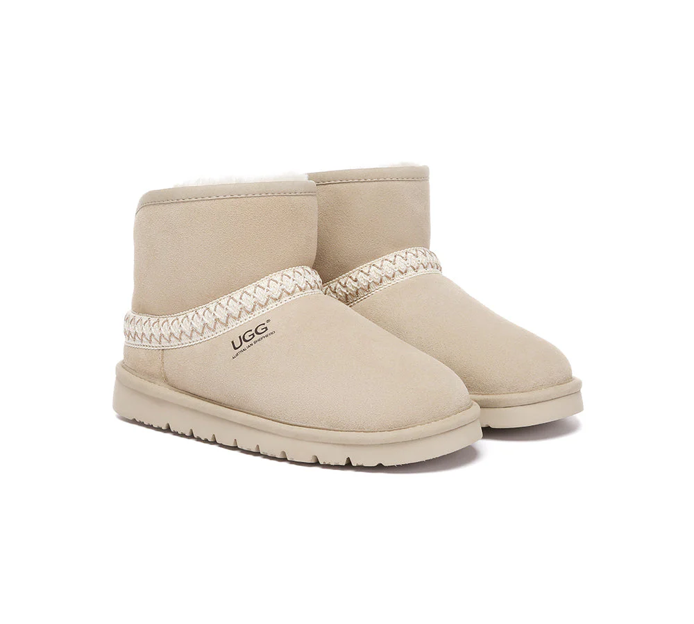 UGG Boots Sheepskin Wool Ankle Knitted Fayle - Image 10