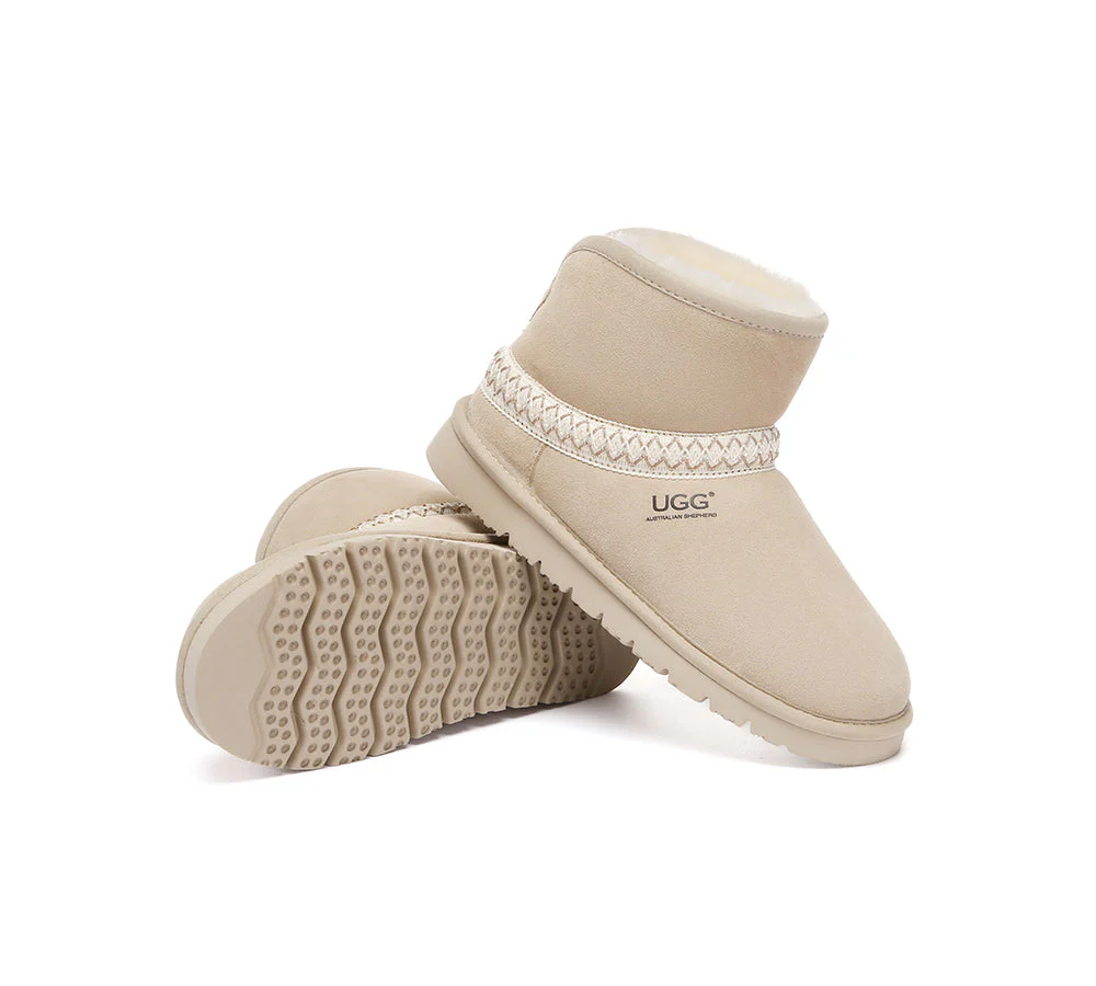 UGG Boots Sheepskin Wool Ankle Knitted Fayle - Image 11