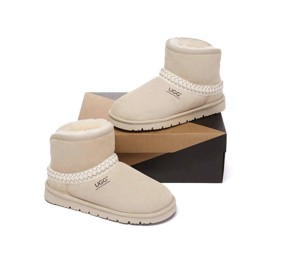 UGG Boots Sheepskin Wool Ankle Knitted Fayle - Image 12