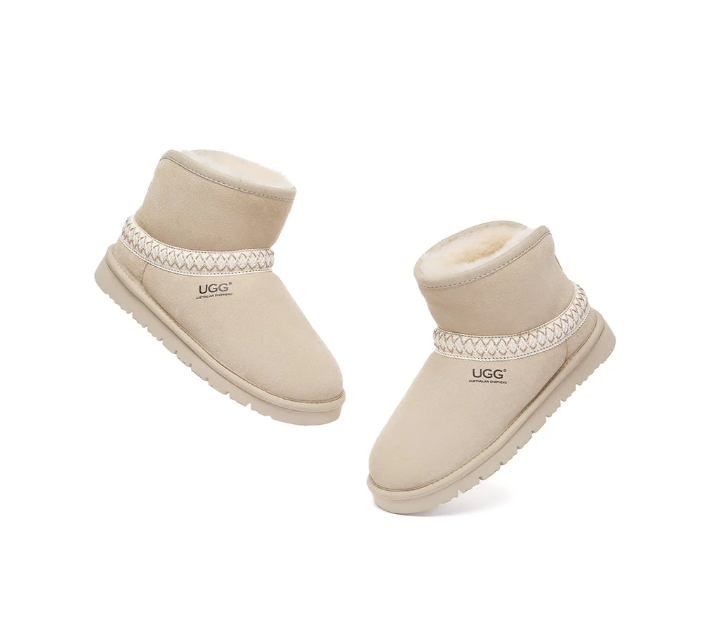 UGG Boots Sheepskin Wool Ankle Knitted Fayle - Image 13
