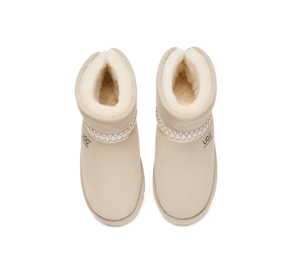 UGG Boots Sheepskin Wool Ankle Knitted Fayle - Image 14