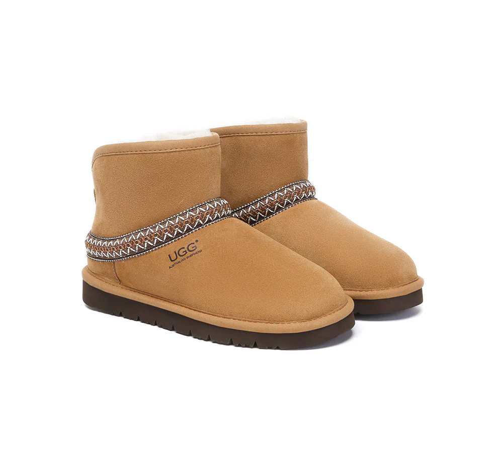 UGG Boots Sheepskin Wool Ankle Knitted Fayle - Image 4