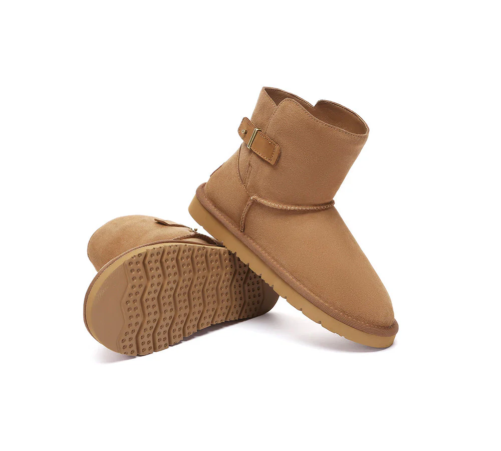 UGG Boots Sheepskin Wool Buckle Ankle Mini Winza - Image 3