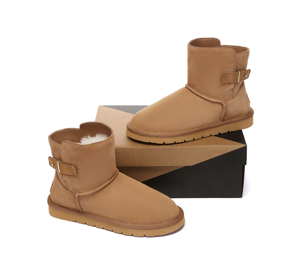 UGG Boots Sheepskin Wool Buckle Ankle Mini Winza - Image 4