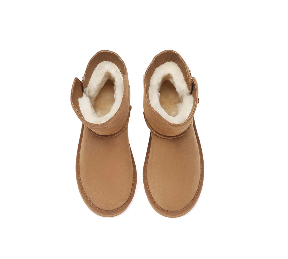UGG Boots Sheepskin Wool Buckle Ankle Mini Winza - Image 6