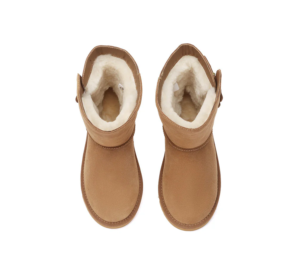 UGG Boots Sheepskin Wool Buckle Mid Calf Winza - Image 6