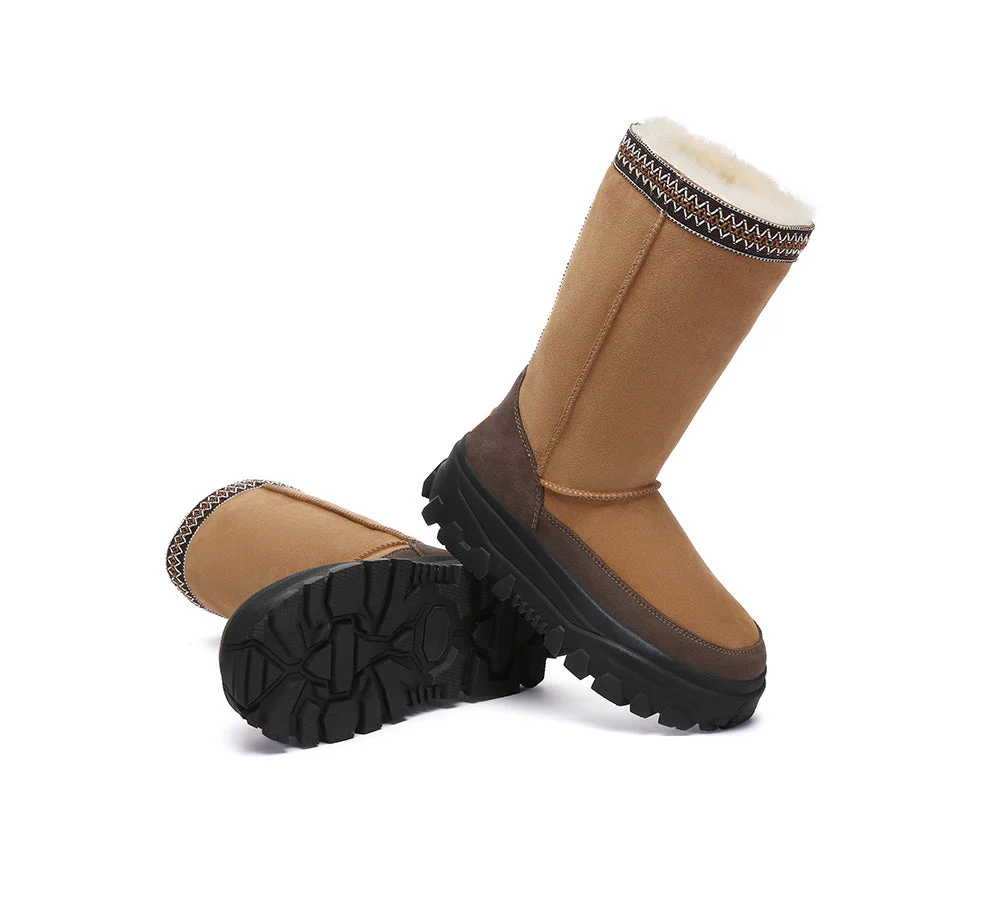 UGG Boots Sheepskin Wool Chunky Platform Tall Glacelle - Image 3
