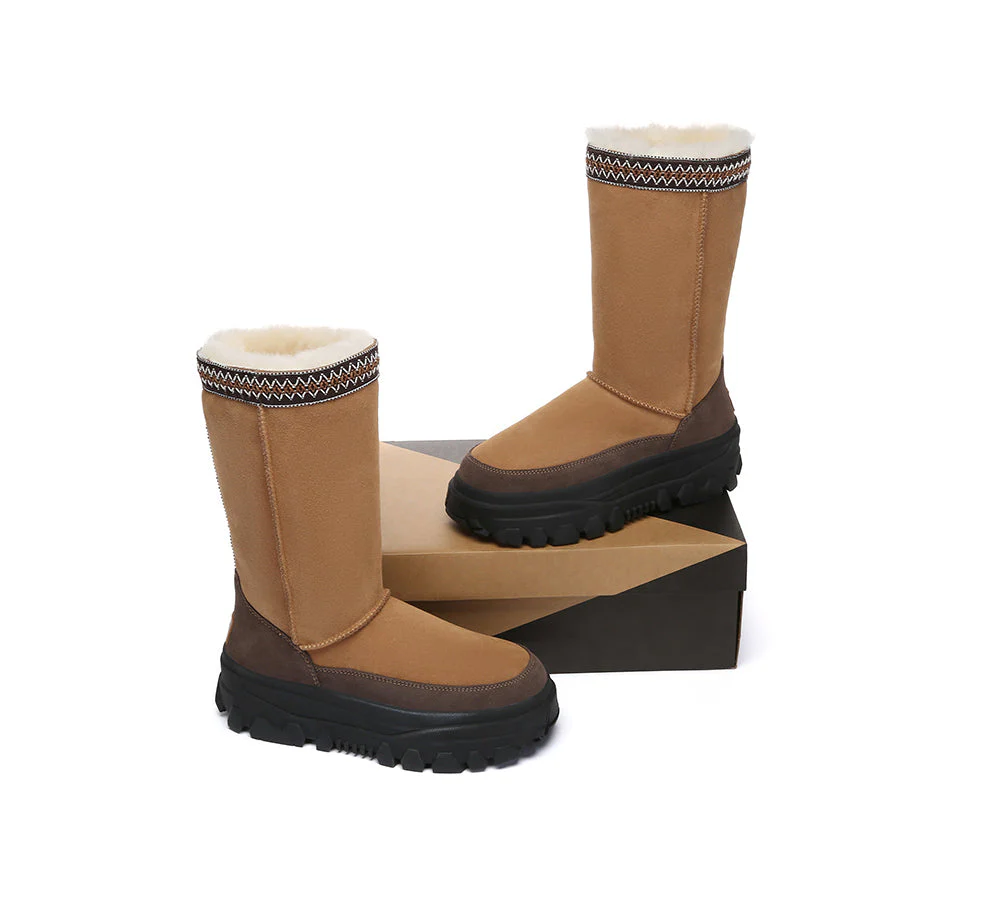 UGG Boots Sheepskin Wool Chunky Platform Tall Glacelle - Image 4