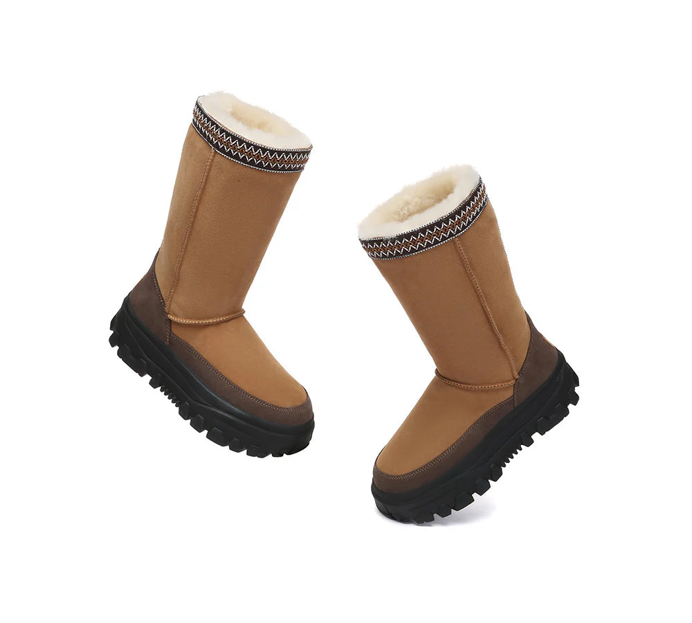 UGG Boots Sheepskin Wool Chunky Platform Tall Glacelle - Image 5